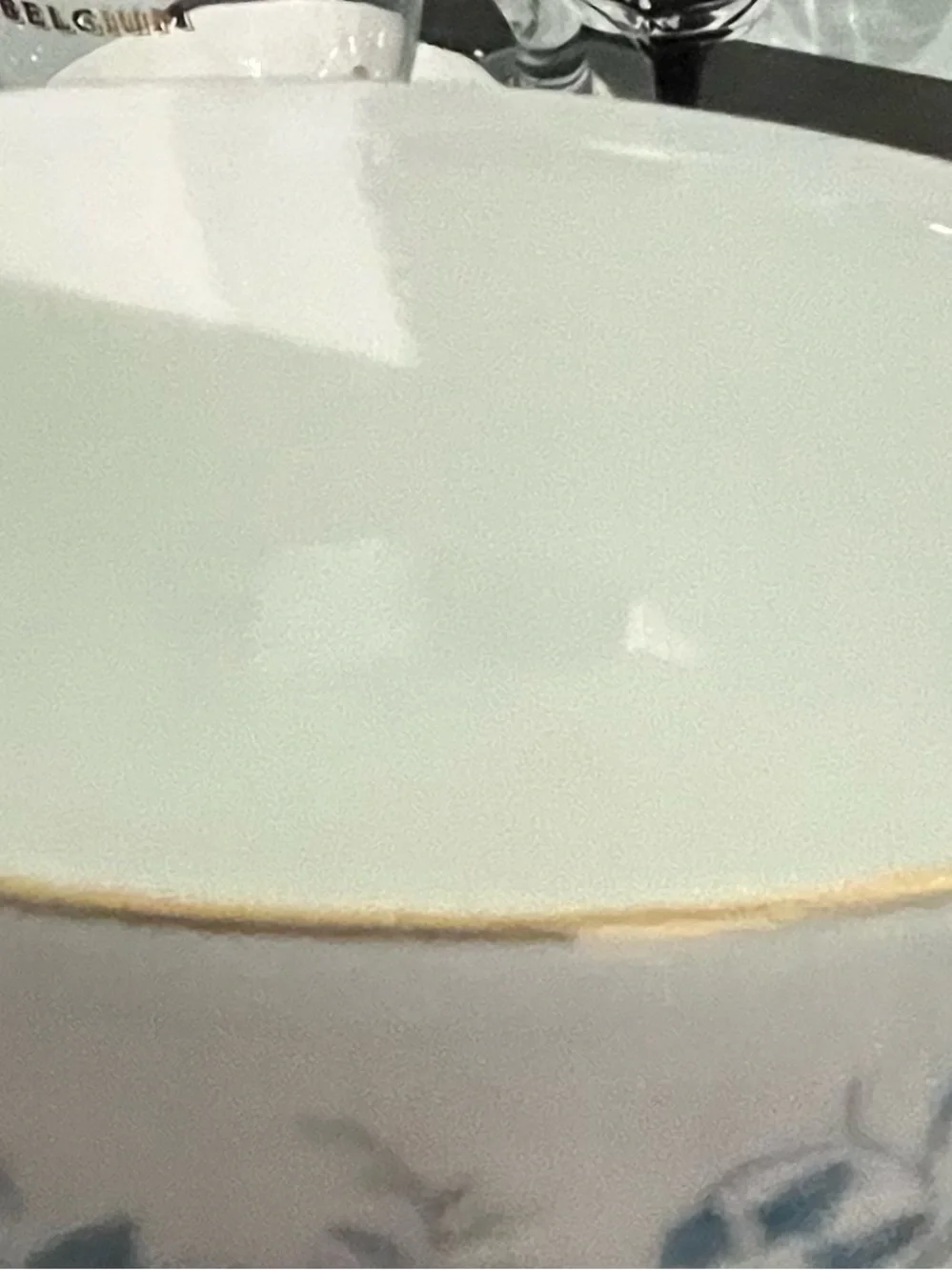 Colclough Braganza Blue Floral bone china Teacup and Saucer with Gold Trim